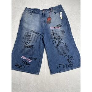 Goddess Trend Jeans Womens 24 Wide Leg GrungeGraffiti Print Streetwear Y2K Baggy